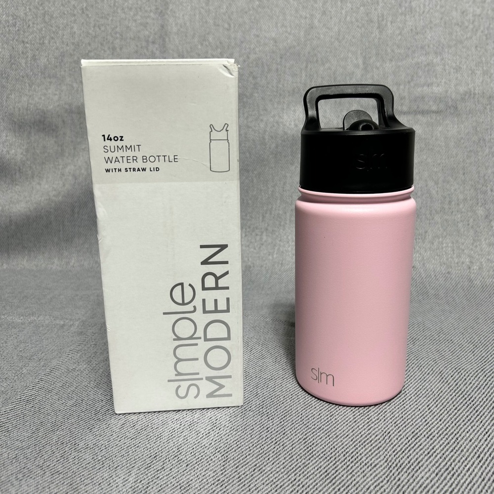 Simple Modern Summit Water Bottle Kids 14oz Blush Pink Insulated Stainless Steel